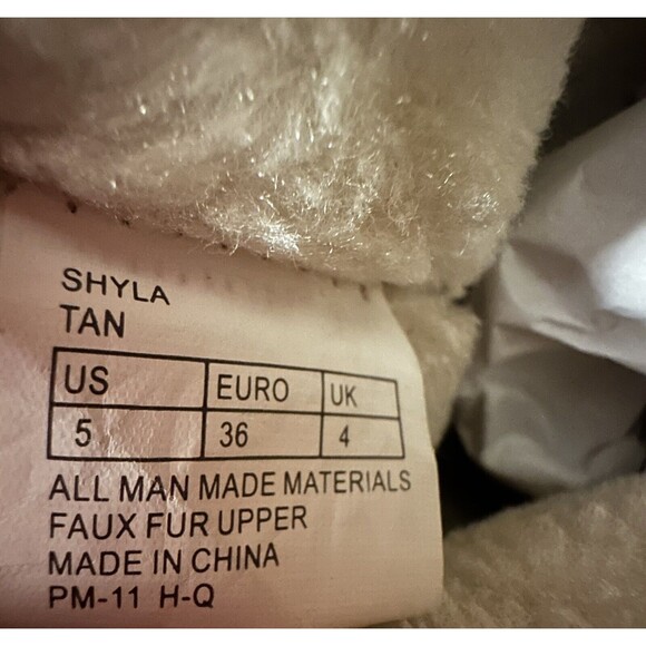 MICHAEL KORS Shyla Shearling Mid Calf Tan Faux Fur Boots Women's SIZE 5 - Picture 8 of 9